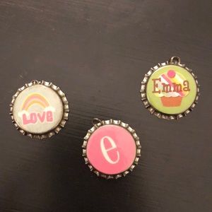 Bottle cap necklace pieces